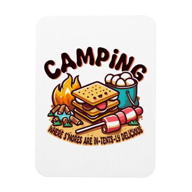 Imán campamento de smores (Vertical)