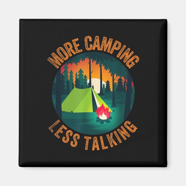 Imán Campamento divertido sarcástico más camping menos  (Frente)