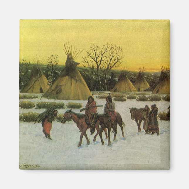 Imán Campamento Sioux en Wounded Knee por John Hauser (Frente)