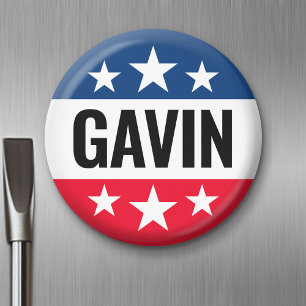 Imán Campaña Gavin Newsom - Diseño de Ike de época