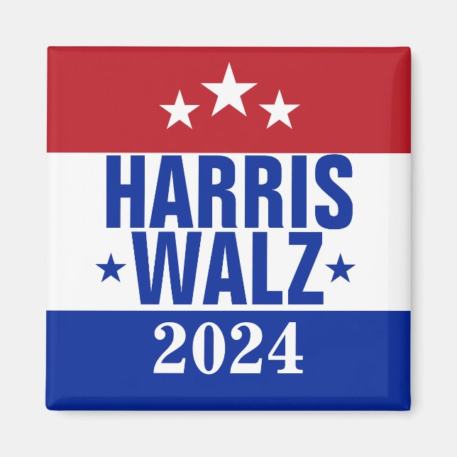 Imán Campaña Harris Walz 2024 Azul Rojo (Frente)