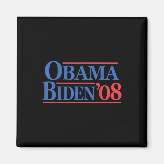Imán Campaña 'Obama Biden 08', ventilado retro con prob (Frente)