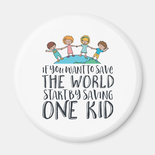 Imán Campaña para detener el maltrato infantil, sensibi (Frente)