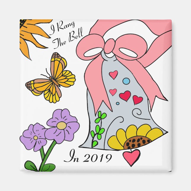 Imán Campana y cinta para el cáncer de mama (Frente)