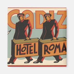 Imán Campaneros de hotel vintage Hotel Roma, Cádiz, Esp