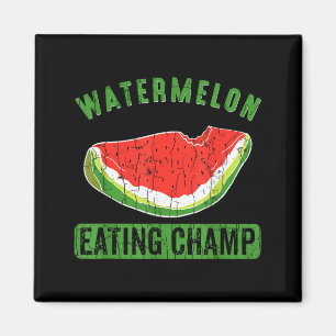 Imán Campeón Comiendo Sandía Amante de la Fruta de Vera
