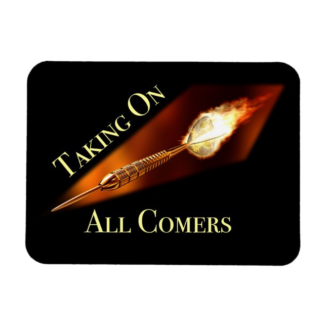 Imán Campeón de los dardos arremetiendo contra todos lo (Horizontal)