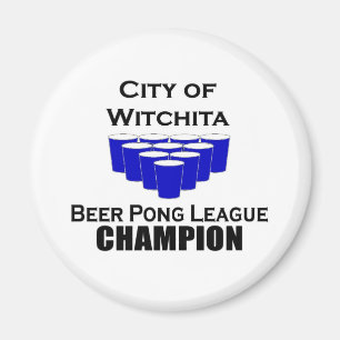 Imán Campeón de Pong de la cerveza de Witchita
