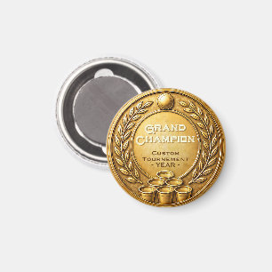 Imán Campeonato Torneo de Beer Pong Medalla de Oro