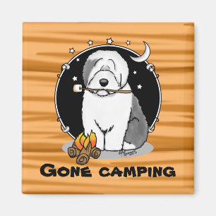 Imán Camper de Hiker Perro de oveja inglés viejo Gris 1