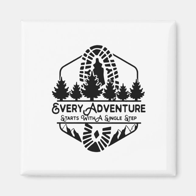 Imán Camper Everyday Adventure Comienza Con Un Solo Pas (Frente)