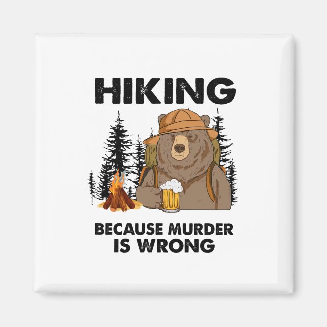 Imán Camper Gift | Hiking Bear Birthday (Frente)