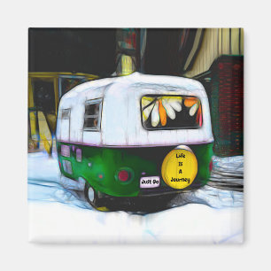 Imán Camper Retro La Vida Hippie Es Un Viaje