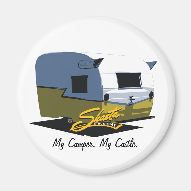 Imán Camper Shasta Vintage - Amarillo (Frente)