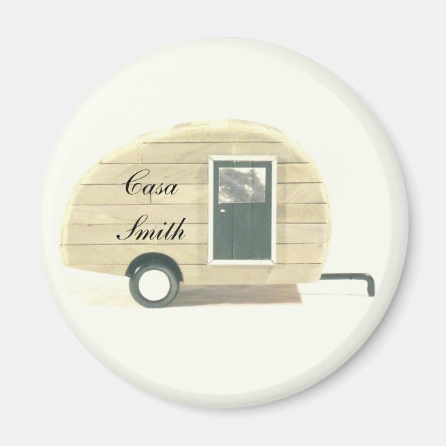 Imán Camperador de lágrimas retro vintage personalizado (Frente)
