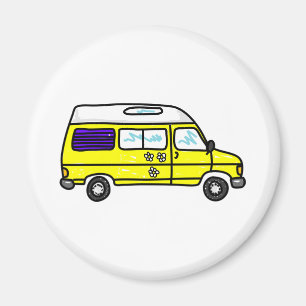 Imán Campervan amarillo