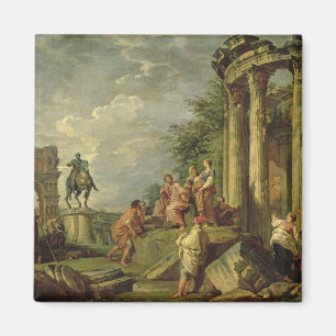 Imán Campesinos entre las ruinas romanas, 1743 (aceite