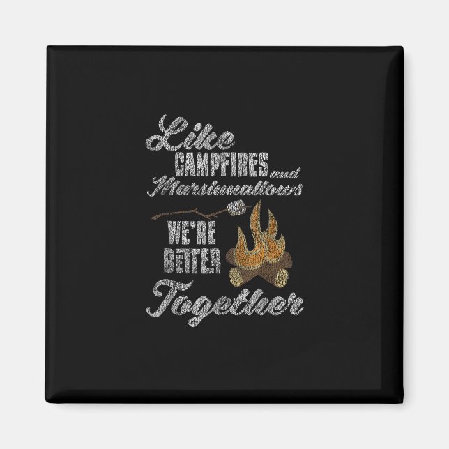 Imán Campfire Marshmallows Better Together Distressed V (Frente)