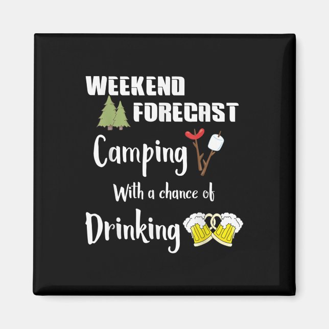Imán Camping Con La Posibilidad De Beber Camper Gracios (Frente)