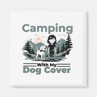 Imán Camping con mi postal de cosecha de perros