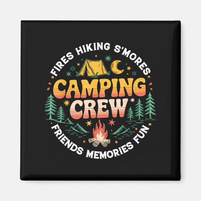 Imán Camping Crew Family Matching Group Friends Men Wom (Frente)