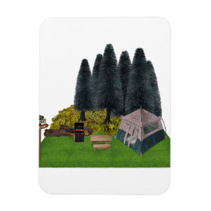 Imán Camping de carpas en el bosque