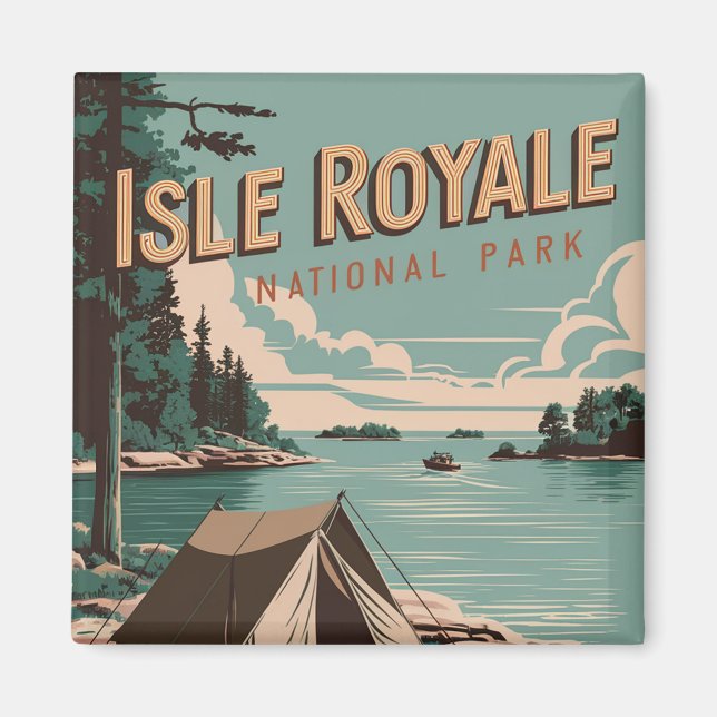 Imán Camping del parque nacional de la Isla de Royale (Frente)