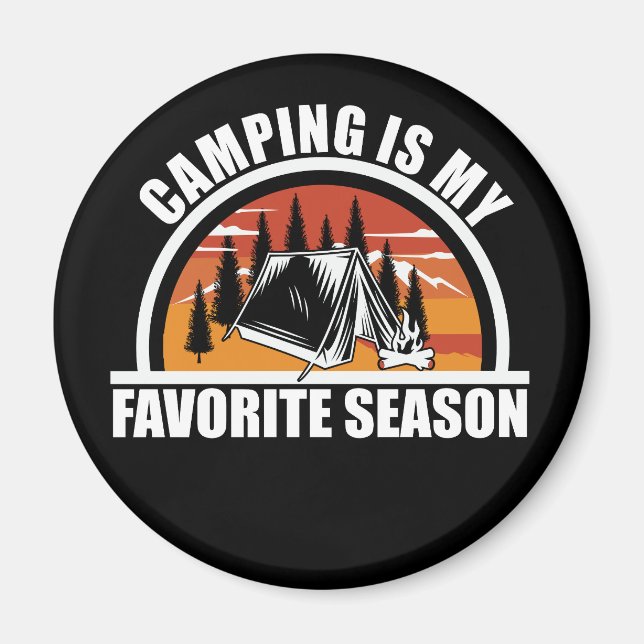 Imán Camping es mi lema favorito de temporada de camper (Frente)