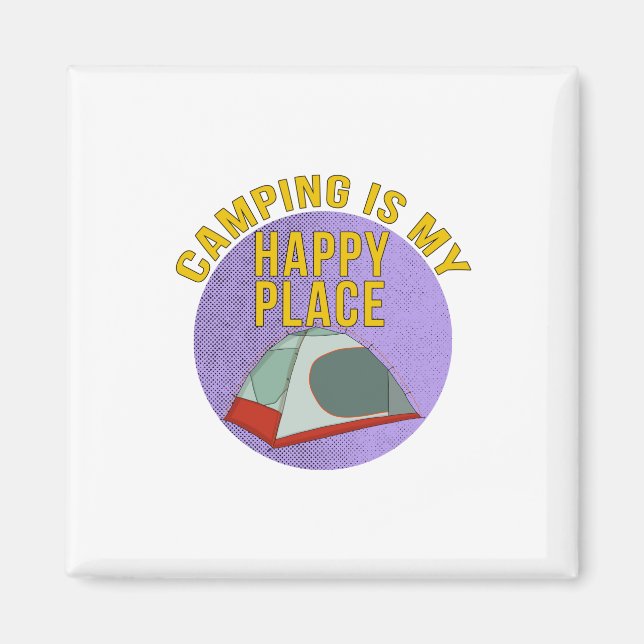 Imán Camping es mi lugar feliz (Frente)