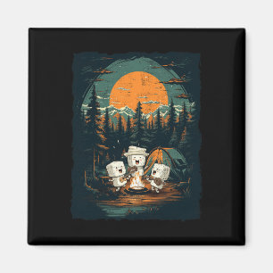 Imán Camping Fall Vibes Retro Mujeres Hombres Niños Aut