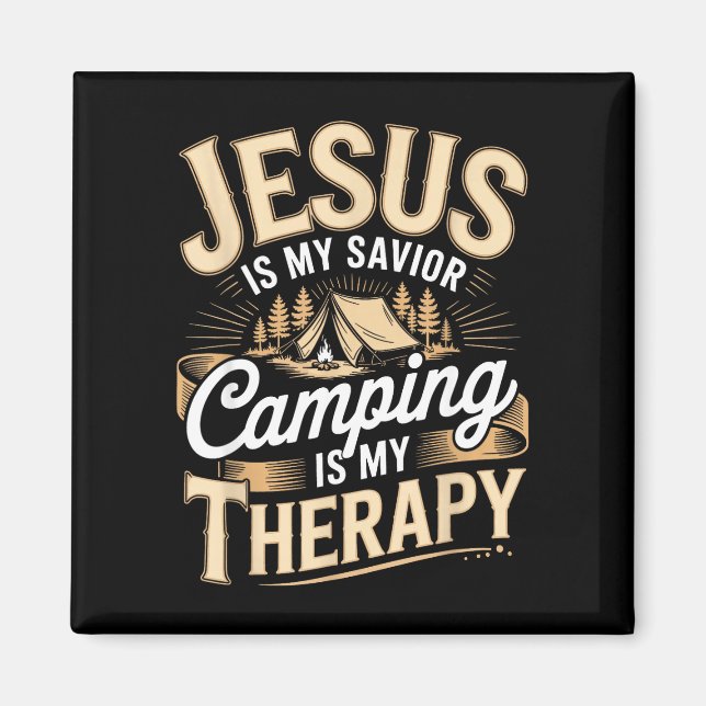 Imán Camping Jesús fe cristiana religiosa  (Frente)