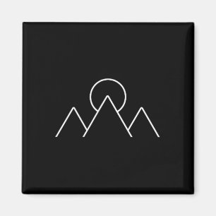 Imán Camping Senderismo Montaña Gif Geométrico Minimals