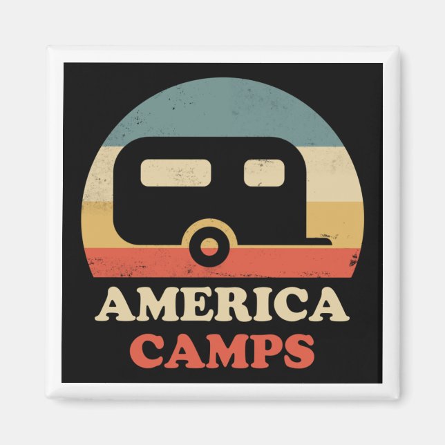 Imán Camping Vintage (Frente)