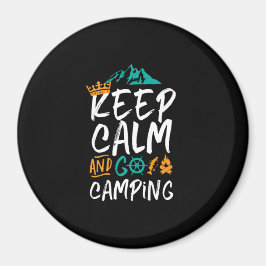 Imán Camping Vintage Mantener la calma y salir de campi