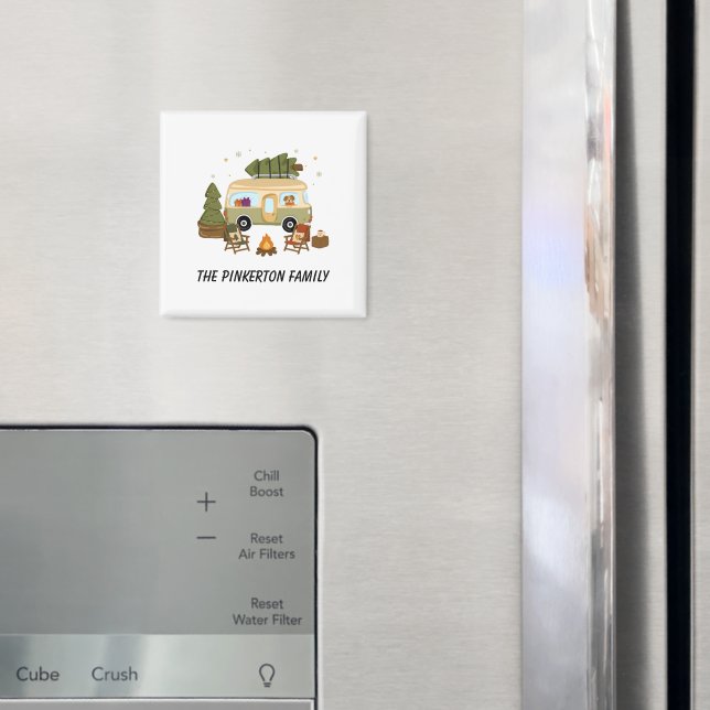 Imán Campista de Navidad Acogedor Personalizado (In situ (nevera))