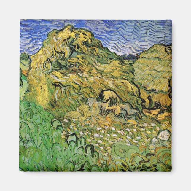 Imán Campo con montones de trigo de Vincent van Gogh (Frente)