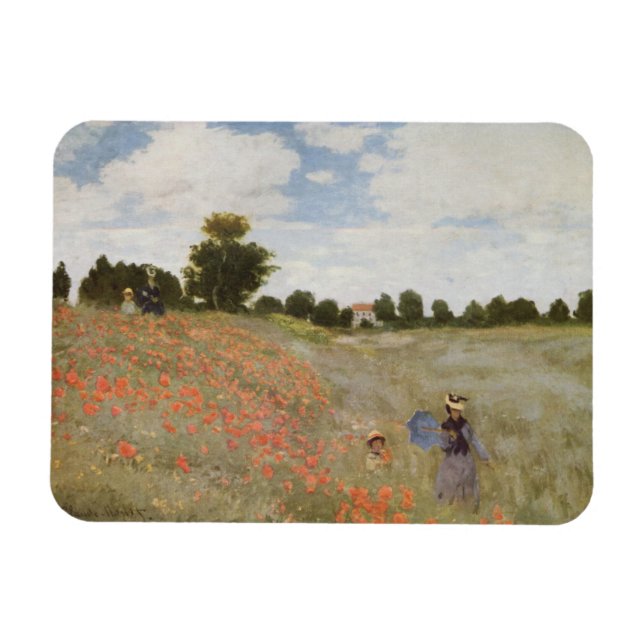 Imán Campo de amapola de Monet. (Horizontal)