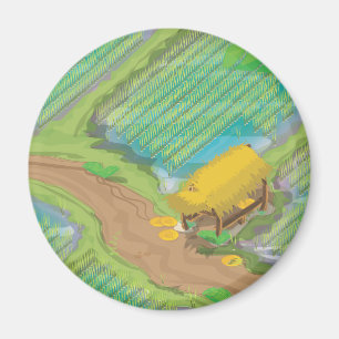 Imán Campo de arroz del lejano oriente