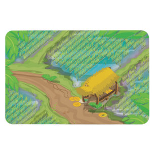 Imán Campo de arroz del lejano oriente