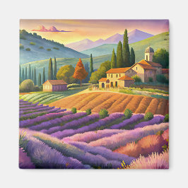 Imán Campo de lavanda en Provenza.