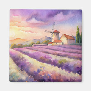 Imán Campo de lavanda en Provenza.