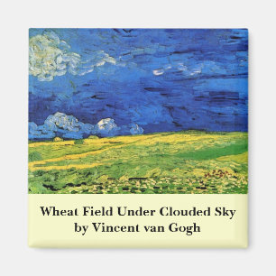 Imán Campo de trigo bajo cielo nublado por Vincent van