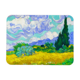 Imán Campo de trigo con cipreses de Vincent Van Gogh