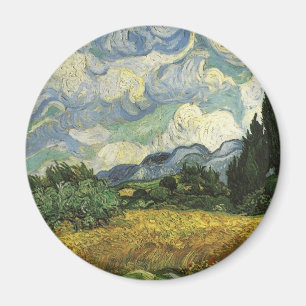 Imán Campo de trigo con cipreses, Vincent Van Gogh