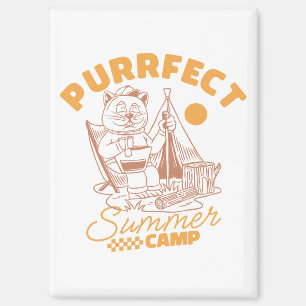 Imán Campo de verano perfecto - Gato vintage