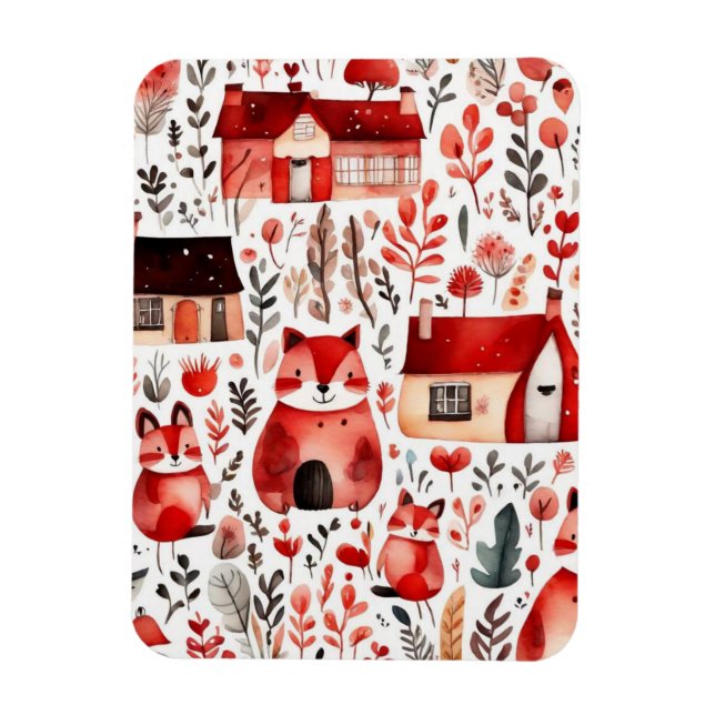 Imán Campo rojo del núcleo de la casita de campo Cubier (Vertical)