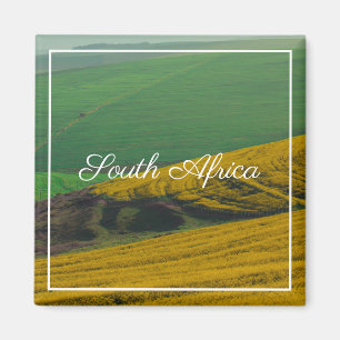 Imán Campos de canola en el paisaje rural de Sudáfrica