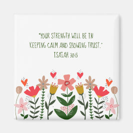 Imán Campos de flores blancos