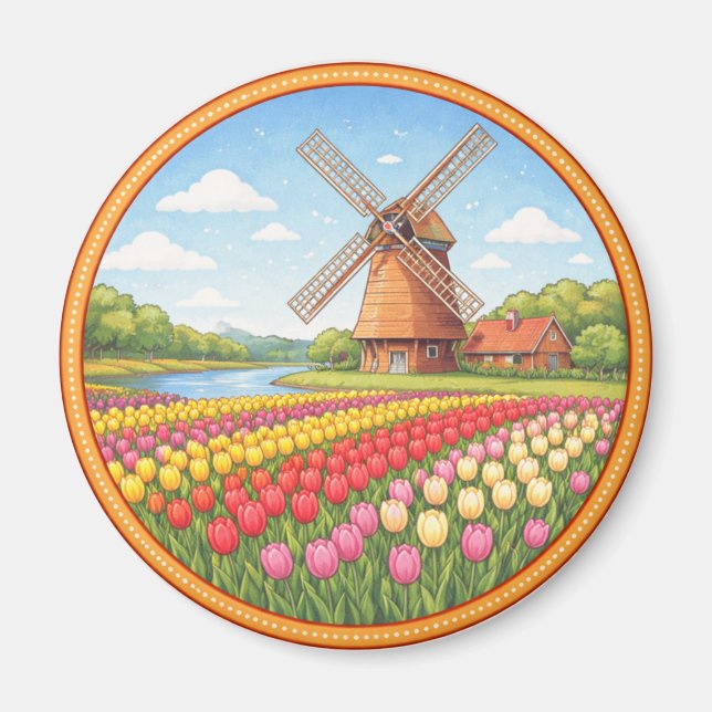 Imán Campos de Flores de los Países Bajos (Frente)