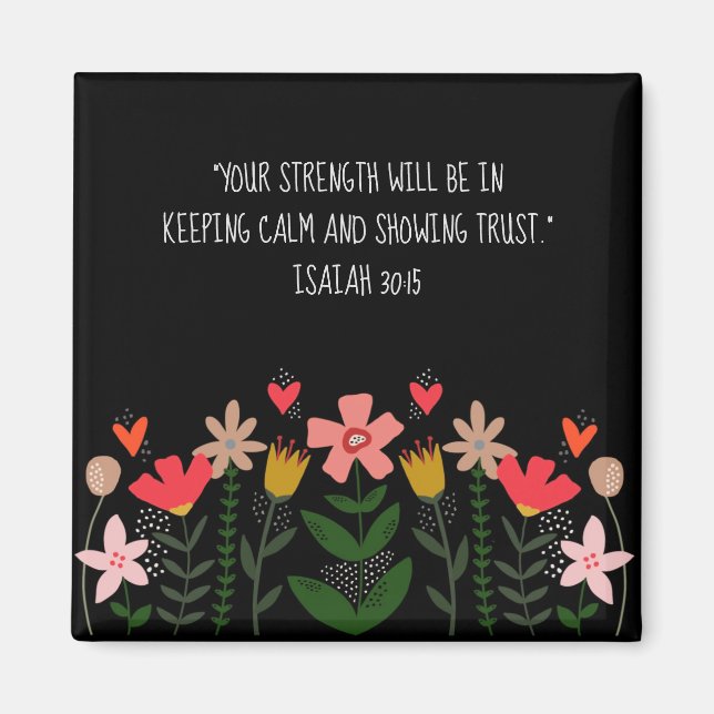 Imán Campos de flores negros (Frente)